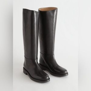 & other stories black leather riding boots